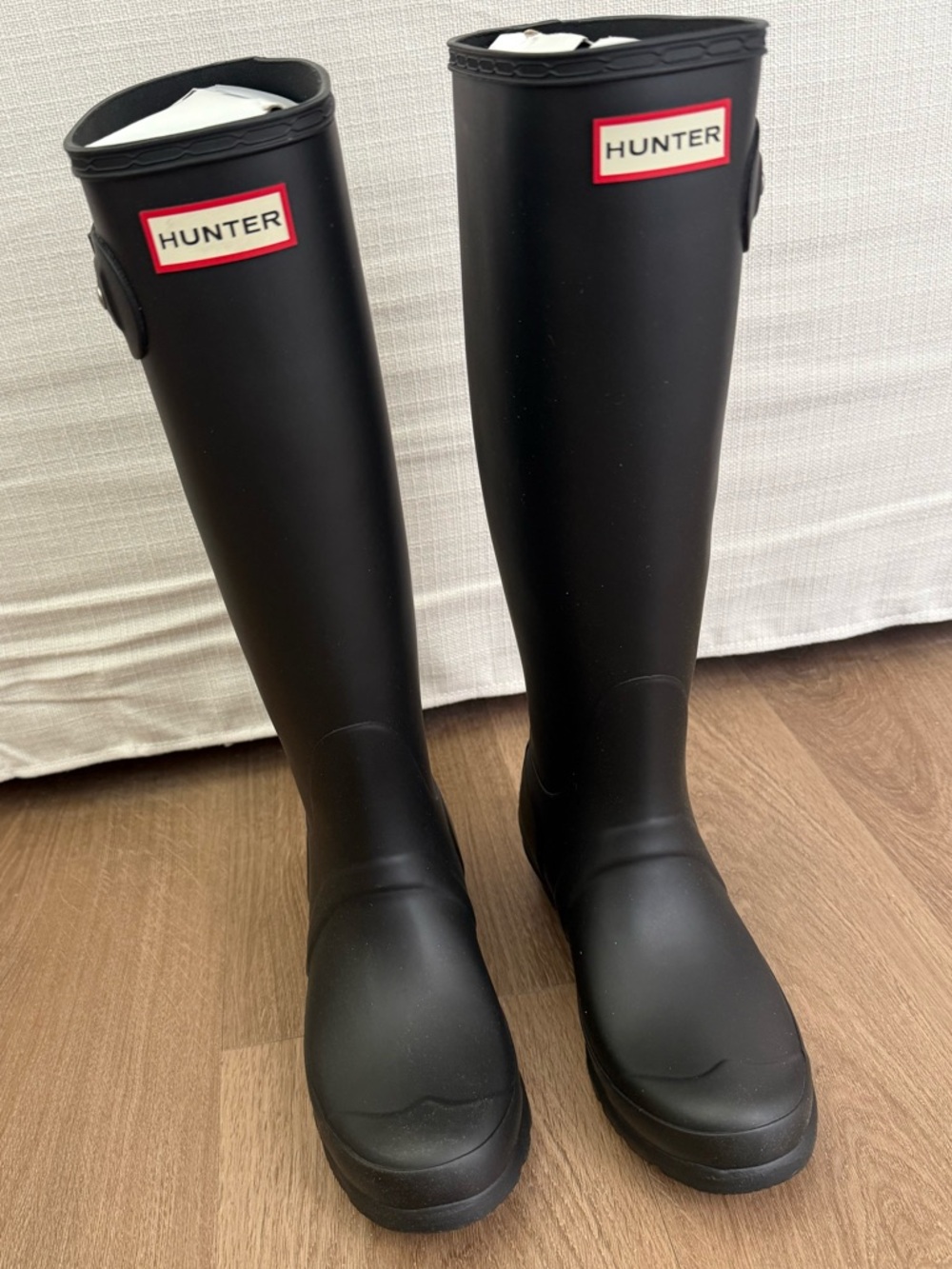 Hunter Original Tall Black Adjustable Waterproof Rain Boots Women’s 5 New